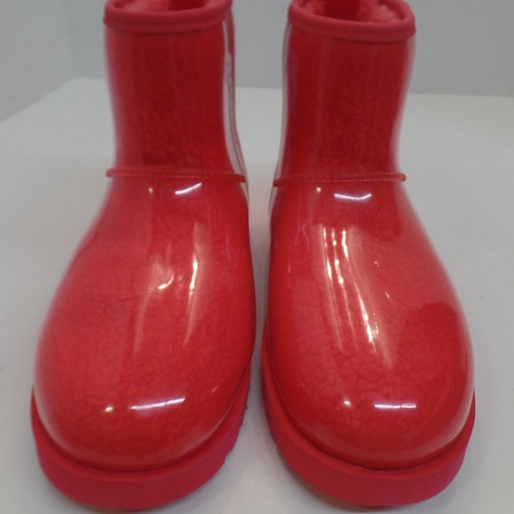 UGG Plush Women's Classic Clear Mini Fashion Boot Lava Flow Sz 9 Brand New - Picture 3 of 15